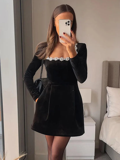 VELVET MINI DRESS