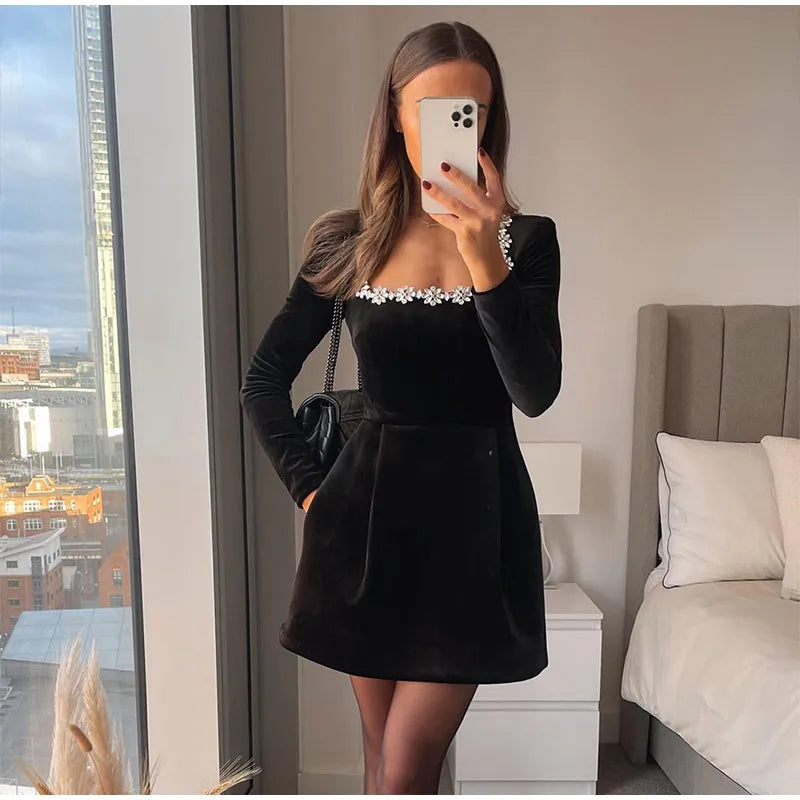 VELVET MINI DRESS